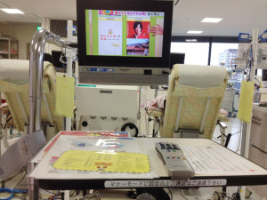 献血室のテレビ