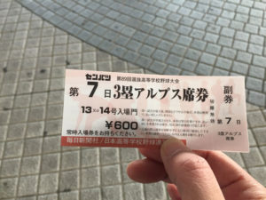 アルプス席チケット600円